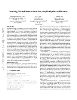 Boosting Neural Networks to Decompile Optimized Binaries