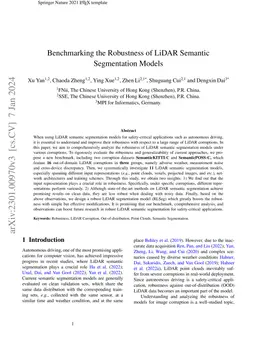 Benchmarking the Robustness of LiDAR Semantic Segmentation Models