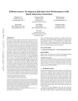 EZInterviewer: To Improve Job Interview Performance with Mock Interview
  Generator