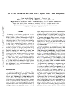 Look, Listen, and Attack: Backdoor Attacks Against Video Action
  Recognition