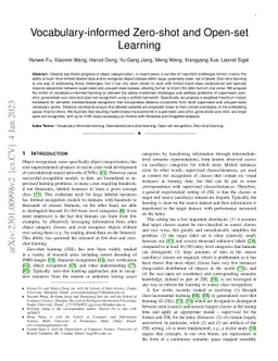 Vocabulary-informed Zero-shot and Open-set Learning