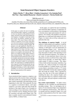 Semi-Structured Object Sequence Encoders