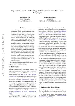 Supervised Acoustic Embeddings And Their Transferability Across
  Languages