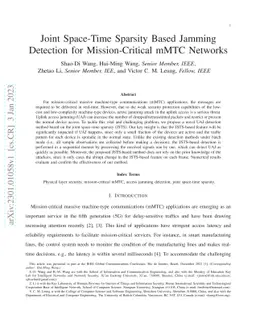 Joint Space-Time Sparsity Based Jamming Detection for Mission-Critical
  mMTC Networks
