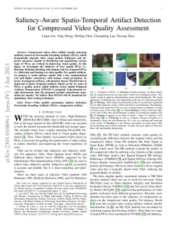 Saliency-Aware Spatio-Temporal Artifact Detection for Compressed Video
  Quality Assessment