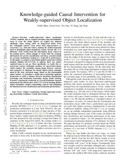 Knowledge-guided Causal Intervention for Weakly-supervised Object
  Localization