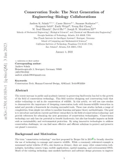 Conservation Tools: The Next Generation of Engineering--Biology
  Collaborations