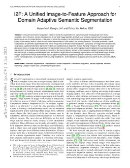 I2F: A Unified Image-to-Feature Approach for Domain Adaptive Semantic
  Segmentation