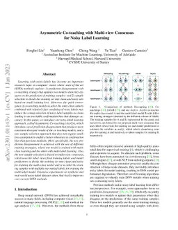 Asymmetric Co-teaching with Multi-view Consensus for Noisy Label
  Learning