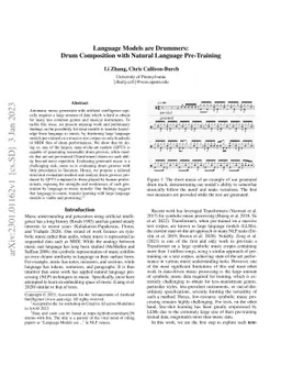 Language Models are Drummers: Drum Composition with Natural Language
  Pre-Training