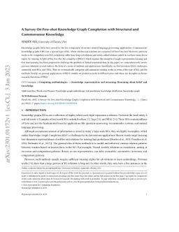 A Survey On Few-shot Knowledge Graph Completion with Structural and
  Commonsense Knowledge
