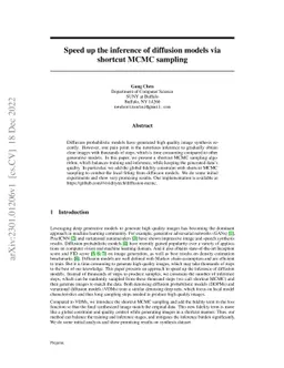 Speed up the inference of diffusion models via shortcut MCMC sampling