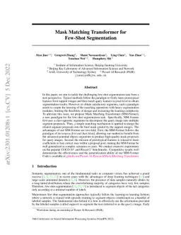 Mask Matching Transformer for Few-Shot Segmentation