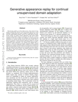 Generative appearance replay for continual unsupervised domain
  adaptation