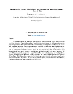 Machine Learning Approach to Polymerization Reaction Engineering:
  Determining Monomers Reactivity Ratios
