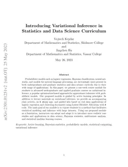 Introducing Variational Inference in Statistics and Data Science
  Curriculum