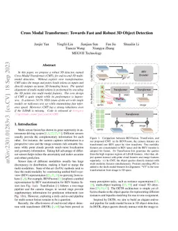 Cross Modal Transformer: Towards Fast and Robust 3D Object Detection