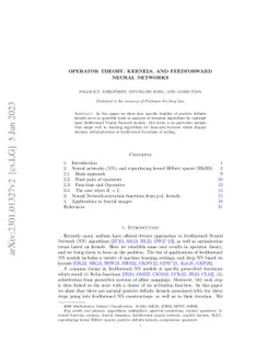 Operator theory, kernels, and Feedforward Neural Networks