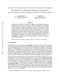 The Predictive Forward-Forward Algorithm
