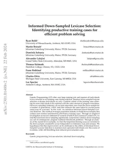 Informed Down-Sampled Lexicase Selection: Identifying productive
  training cases for efficient problem solving