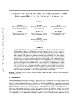 Underwater Object Tracker: UOSTrack for Marine Organism Grasping of
  Underwater Vehicles