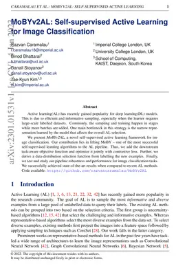 MoBYv2AL: Self-supervised Active Learning for Image Classification