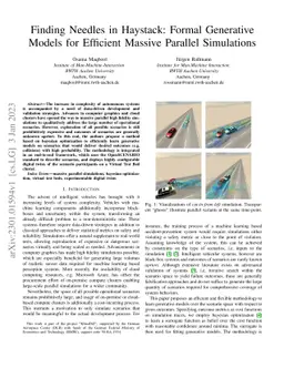 Finding Needles in Haystack: Formal Generative Models for Efficient
  Massive Parallel Simulations