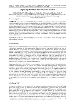 Unpacking the "Black Box" of AI in Education