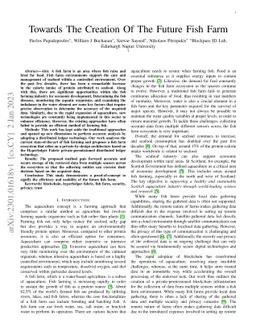 Towards The Creation Of The Future Fish Farm