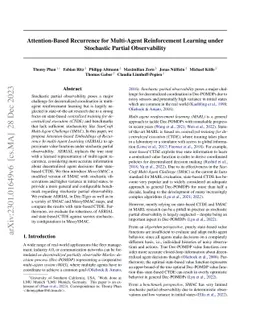 Attention-Based Recurrence for Multi-Agent Reinforcement Learning under
  Stochastic Partial Observability