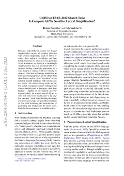 UniHD at TSAR-2022 Shared Task: Is Compute All We Need for Lexical
  Simplification?