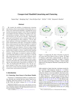 Unsupervised Manifold Linearizing and Clustering