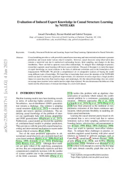 Evaluation of Induced Expert Knowledge in Causal Structure Learning by
  NOTEARS