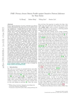 PMP: Privacy-Aware Matrix Profile against Sensitive Pattern Inference
  for Time Series