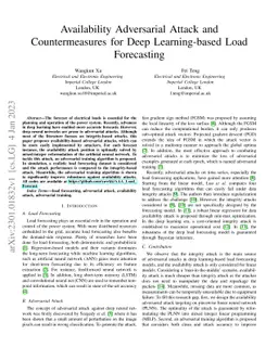 Availability Adversarial Attack and Countermeasures for Deep
  Learning-based Load Forecasting