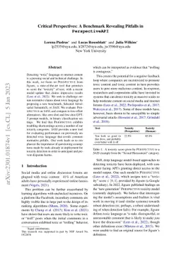 Critical Perspectives: A Benchmark Revealing Pitfalls in PerspectiveAPI