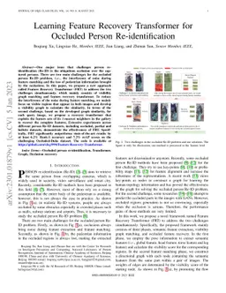 Learning Feature Recovery Transformer for Occluded Person
  Re-identification