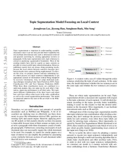 Topic Segmentation Model Focusing on Local Context