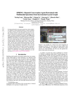 SPRING: Situated Conversation Agent Pretrained with Multimodal Questions
  from Incremental Layout Graph