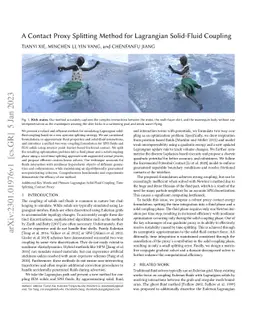 A Contact Proxy Splitting Method for Lagrangian Solid-Fluid Coupling