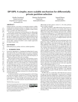 DP-SIPS: A simpler, more scalable mechanism for differentially private
  partition selection