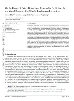 On the Forces of Driver Distraction: Explainable Predictions for the
  Visual Demand of In-Vehicle Touchscreen Interactions