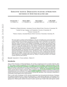Semantic match: Debugging feature attribution methods in XAI for
  healthcare