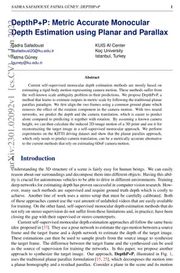 DepthP+P: Metric Accurate Monocular Depth Estimation using Planar and
  Parallax