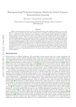 Reprogramming Pretrained Language Models for Protein Sequence
  Representation Learning