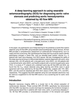 A deep learning approach to using wearable seismocardiography (SCG) for
  diagnosing aortic valve stenosis and predicting aortic hemodynamics obtained
  by 4D flow MRI