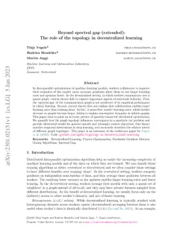 Beyond spectral gap (extended): The role of the topology in
  decentralized learning