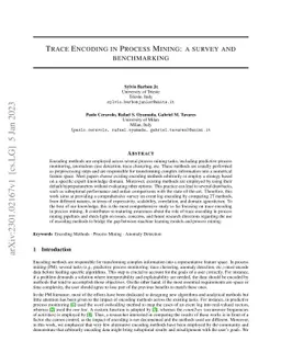 Trace Encoding in Process Mining: a survey and benchmarking