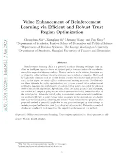Value Enhancement of Reinforcement Learning via Efficient and Robust
  Trust Region Optimization