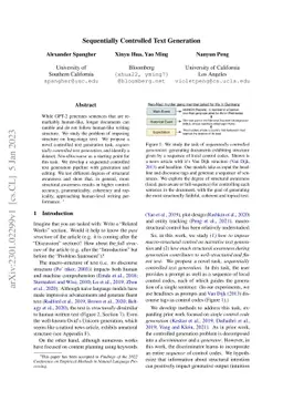 Sequentially Controlled Text Generation